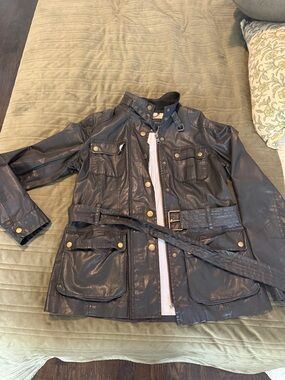 Banana Republic Black Utility Jacket with Belted Waist